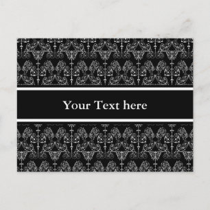 Vintag Damask Wallpaper - weiß + Ihr Backgr. Postkarte