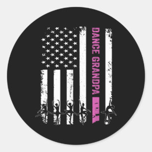 Vintag Dance Grandpa Flag Usa Liebe Dancer_dance Runder Aufkleber