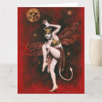 Vintag Dancing Devil Lady Große Grußkarte