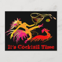 Vintag Dancing Lady Martini Rooster Cocktails Bar