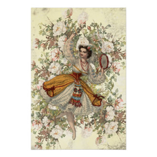 Vintag Dancing Sinti und Roma Floral Mix und Match Poster