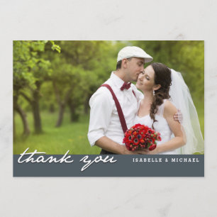 Vintag Danke, dass Sie die Fotokarte Hochzeitstag  Dankeskarte