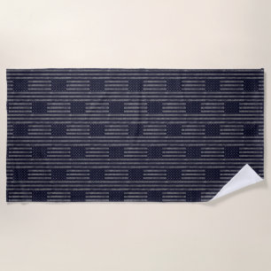 Vintag Dark Blue Grunge USA American Flag Pattern Strandtuch