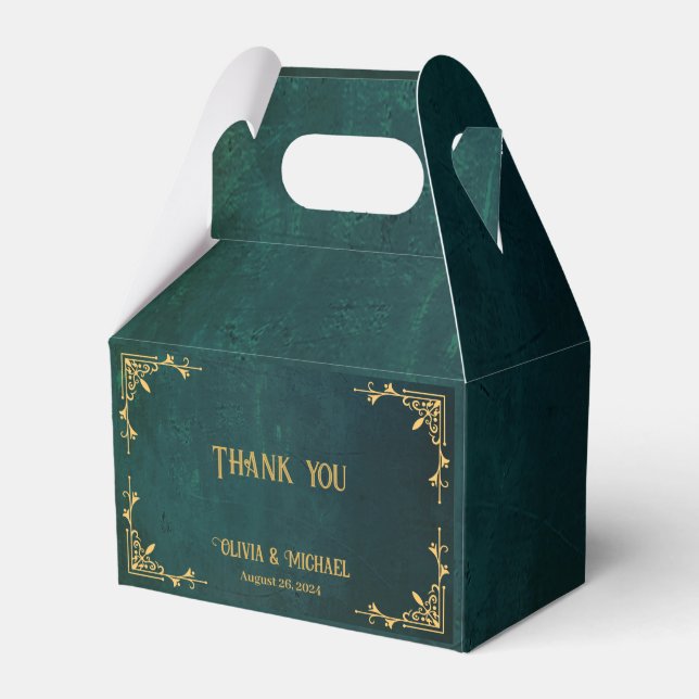 Vintag Dark Green Vielen Dank Geschenkschachtel (Vorderseite)