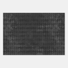 Vintag Dark Harlequin Trio Geschenkpapier Set