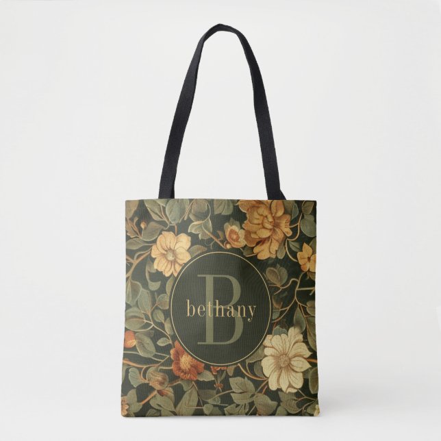 Vintag Dark William Morris Floral Monogram (Vorderseite)