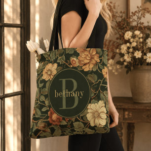 Vintag Dark William Morris Floral Monogram