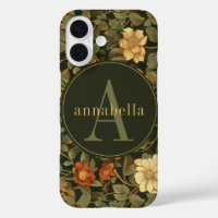 Vintag Dark William Morris Floral Monogram