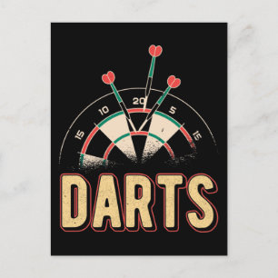 Vintag Dartboard 160 Dart Players Postkarte