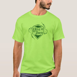 Vintag Darts Apparel I Liebe Darts Green T-Shirt