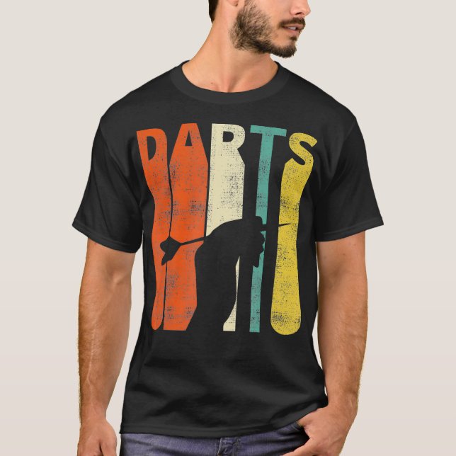 Vintag Darts Retro Dart Player Geschenk T-Shirt (Vorderseite)