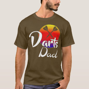 Vintag Darts Vater Retro Sunset Funny Dart Player T-Shirt
