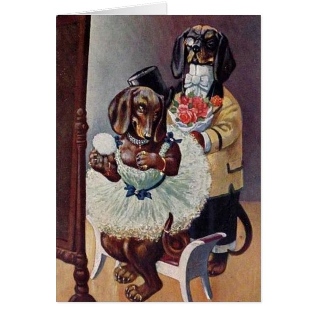 Vintag - Datums-Nacht für Dackel-Paare, (Vorne)