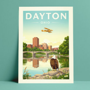 Vintag Dayton Ohio Postkarte