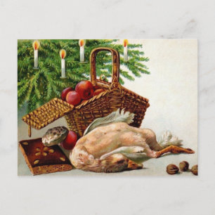 Vintag Dead Duck Weihnachtskarte Postkarte