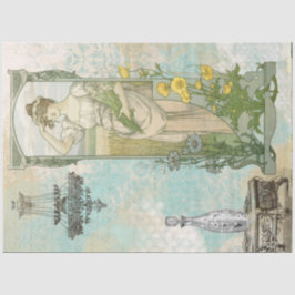 *~* Vintag Decoupage Woman Art Nouveau AR23 Seidenpapier