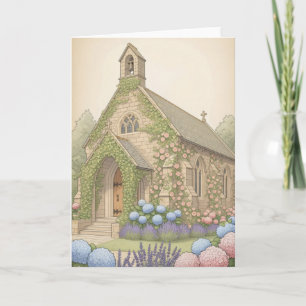 Vintag dekorierte, bezaubernde Landkirche Karte