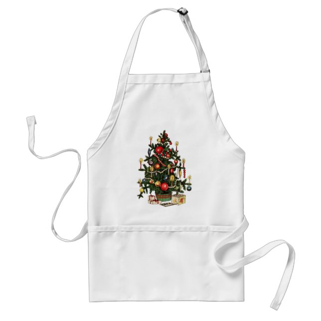 Vintag dekorierter Weihnachtsbaum Schürze (Vorne)