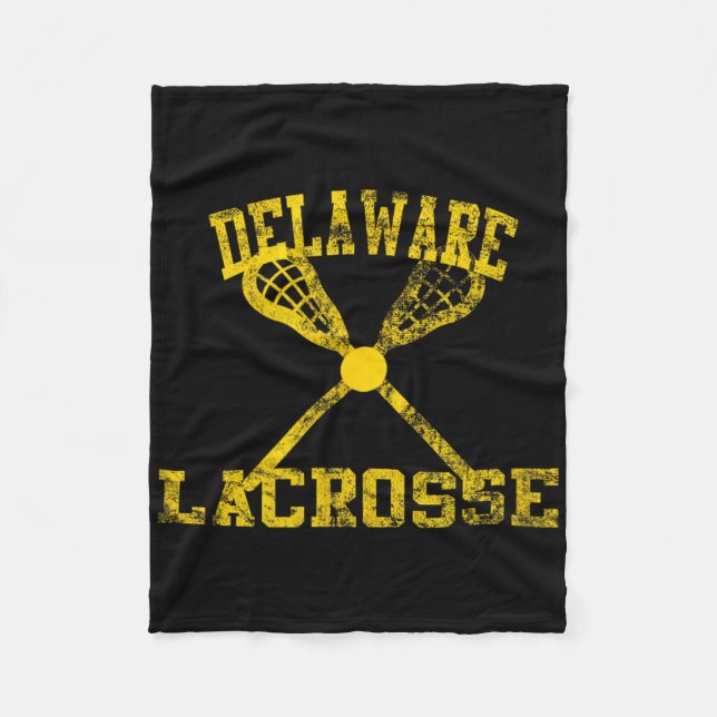 Vintag Delaware Lacrosse Fleecedecke (Vorderseite)