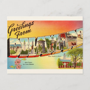 Vintag Delaware Map Postkarte
