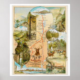 Vintag Delaware und Hudson Railroad Map Poster