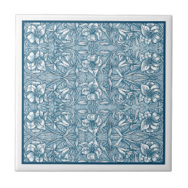 Vintag Delft Blue Botanical Lily Pattern Fliese