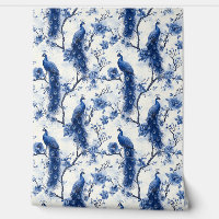 Vintag Delft Blue Chinoiserie Peacock