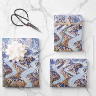 Vintag Denali National Park Relief Map Poster Geschenkpapier Set