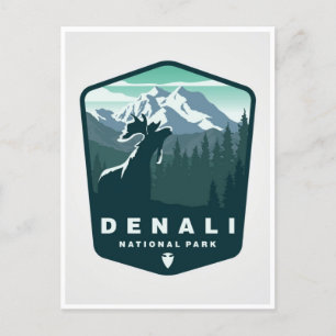 Vintag Denali Nationalpark Alaska Mount Hunter Postkarte