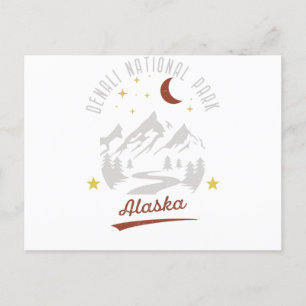 Vintag-Denali-Nationalpark Alaska Postkarte