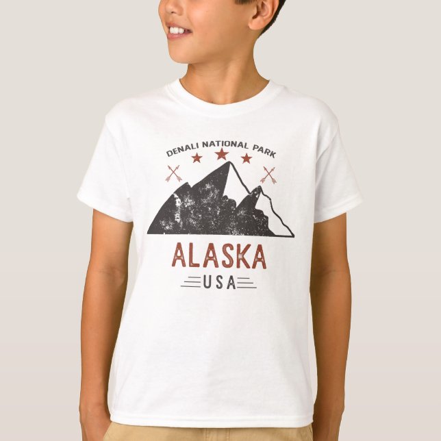 Vintag-Denali-Nationalpark Alaska T-Shirt (Vorderseite)