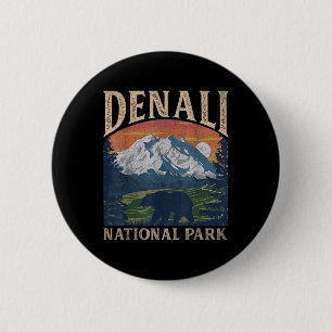 Vintag-Denali-Nationalpark Retro-Berg für Männer W Button