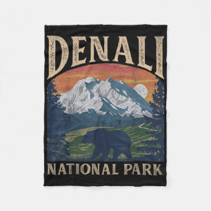 Vintag-Denali-Nationalpark Retro-Berg für Männer W Fleecedecke