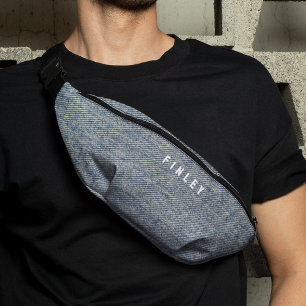 Vintag Denim Blue Jeans Look Bauchtasche