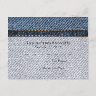 Vintag Denim Jeans Wedding RSVP Karte