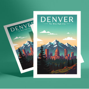 Vintag Denver Postkarte