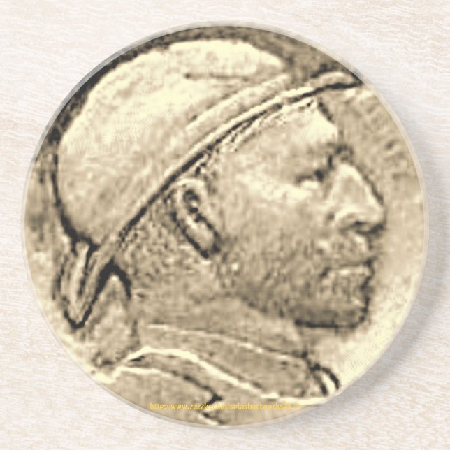 "Vintag-DEPRESSION-HOBO NICKLE Untersetzer" Getränkeuntersetzer (Vorne)