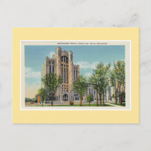 Vintag Detroit New Masonic Tempel Postkarte