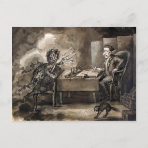 Vintag Devil Art Postcard Postkarte