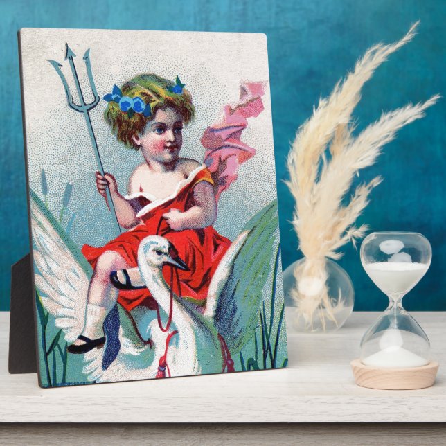 Vintag Devil Child & Swan Fotoplatte (Seite)