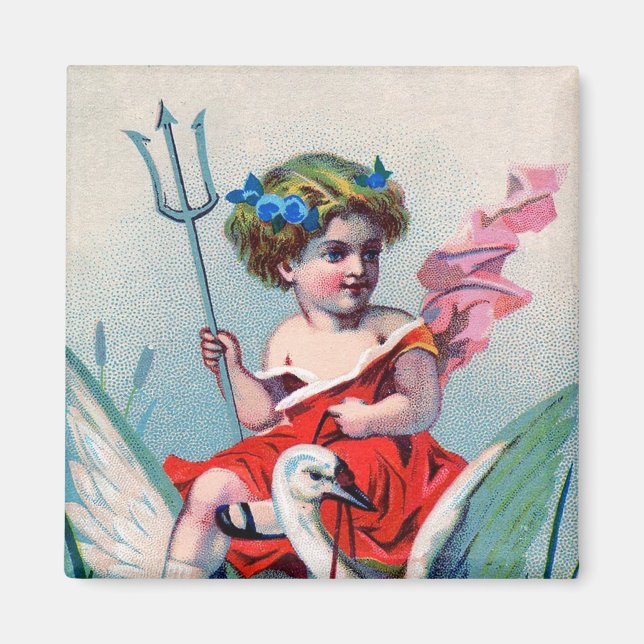 Vintag Devil Child & Swan Magnet (Vorne)