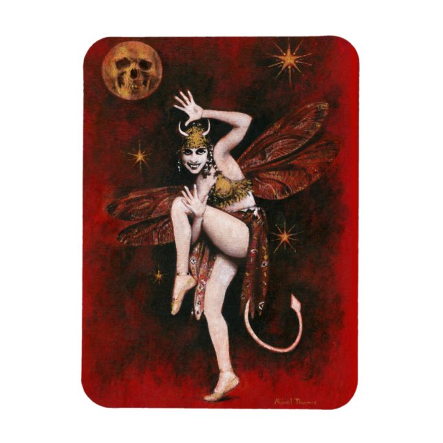 Vintag Devil Lady Flexible Magnet (Vertikal)