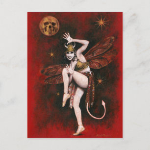 Vintag Devil Lady Postcard Postkarte