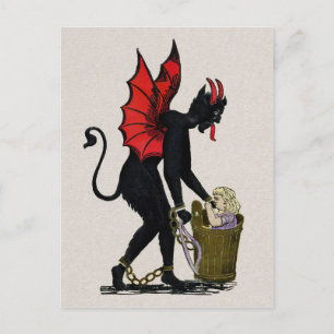 Vintag Devil Postcard Postkarte
