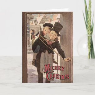 Vintag Dickens Christmas von Jessie Willcox Smith Feiertagskarte