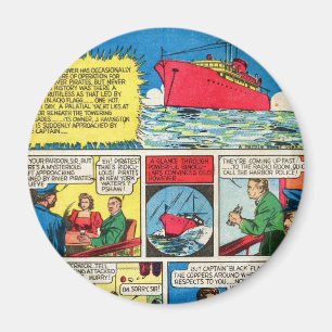 Vintag die Flammen-Comic-Buchsuperhero-Schufte Magnet