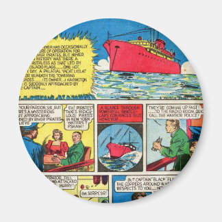 Vintag die Flammen-Comic-Buchsuperhero-Schufte Magnet