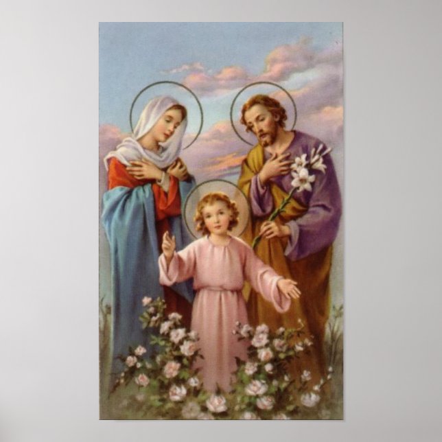 Vintag die heilige Familie, Jesus Christus, Josef, Poster (Vorne)