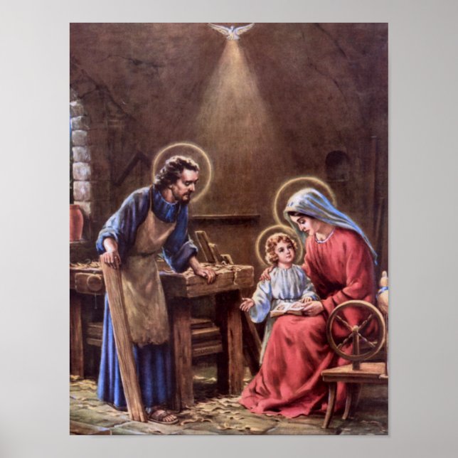 Vintag die heilige Familie, Jesus Christus, Josef, Poster (Vorne)