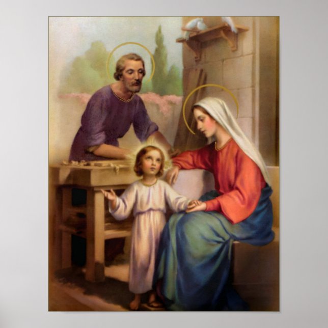Vintag die heilige Familie, Jesus Christus, Josef, Poster (Vorne)